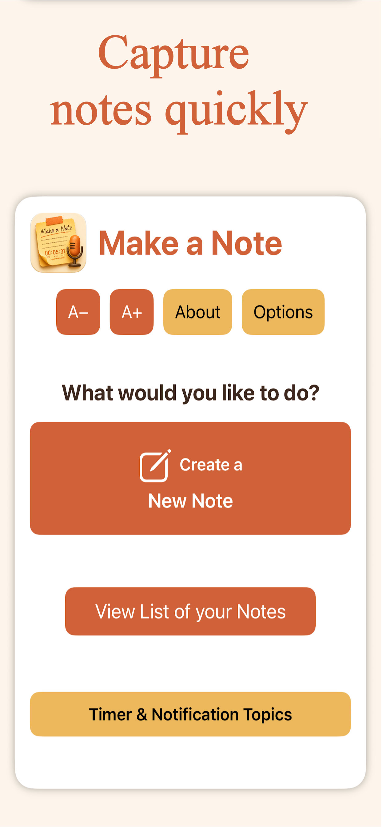 Make a Note Main Page
